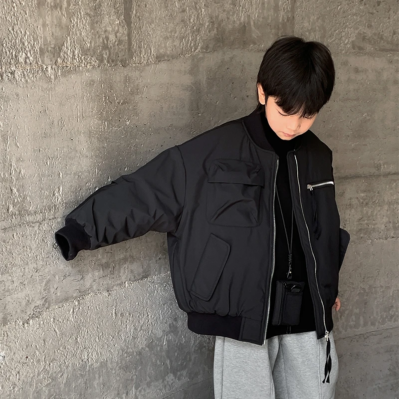 男童装外套2025新款冬装男童棉服儿童棒球服宝宝棉衣加厚男孩冬季