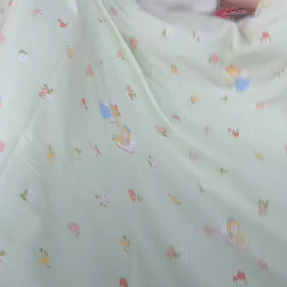 320S长绒棉六层纱床单-童话花园绿