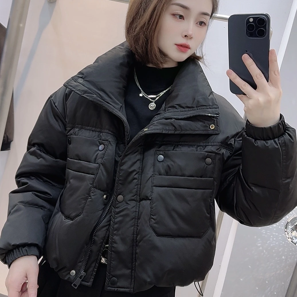 【羽绒服】#3585秋冬小个子羽绒服立领短款宽松保暖外套