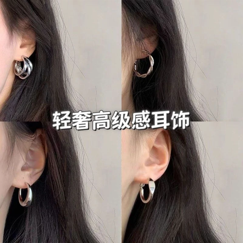 铜合金耳饰 秋冬上新耳圈女欧美夸张不规则耳环时尚气质网红耳饰