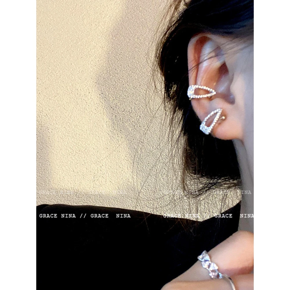 铜合金耳饰 微镶锆石耳夹女无耳洞耳环设计感耳骨夹百搭时尚耳饰