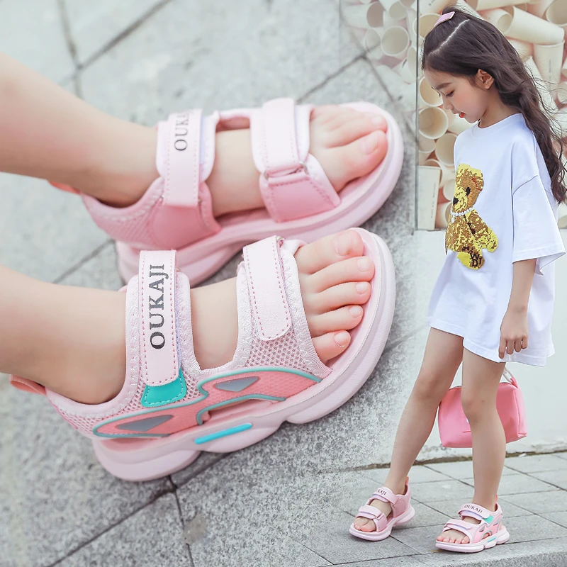 女童凉鞋2025夏新款小男孩学生沙滩凉鞋软底防滑休闲儿童运动凉鞋