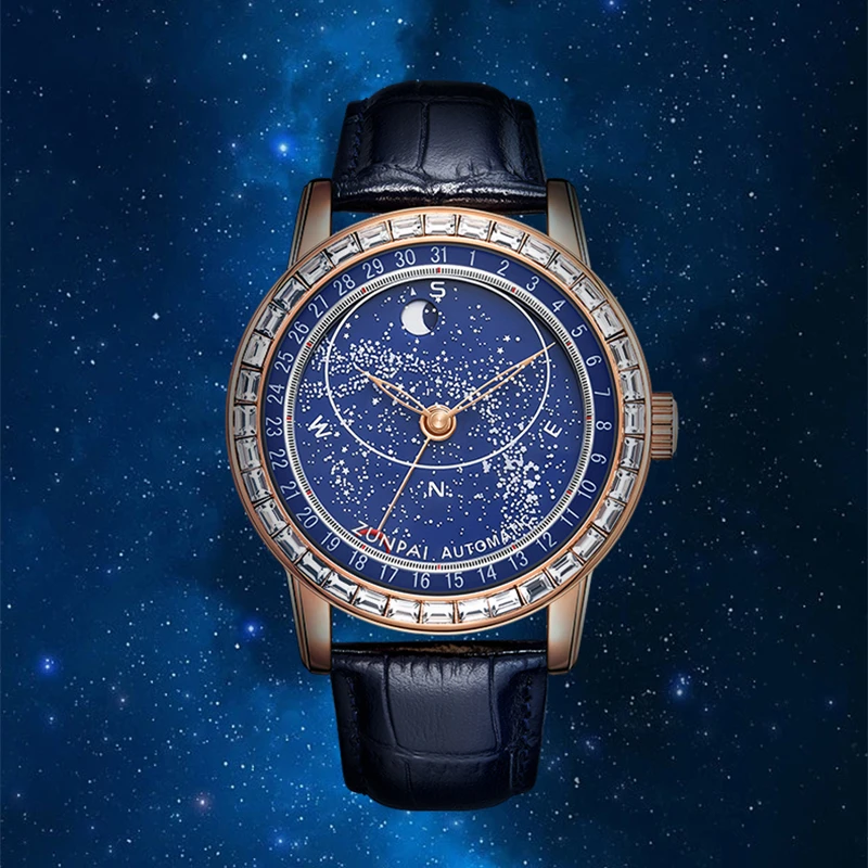 【PP联名限定款】高端个性潮流时尚【星空】系列防水机械腕表 J