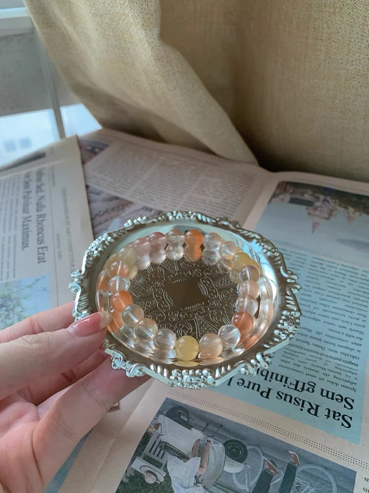 天然彩兔毛手串多宝色素圈顺发彩发兔毛单圈多样性发一