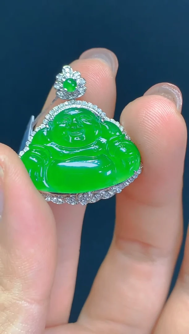 【闪购商品】翡翠吊坠(赠链)18K金镶嵌035