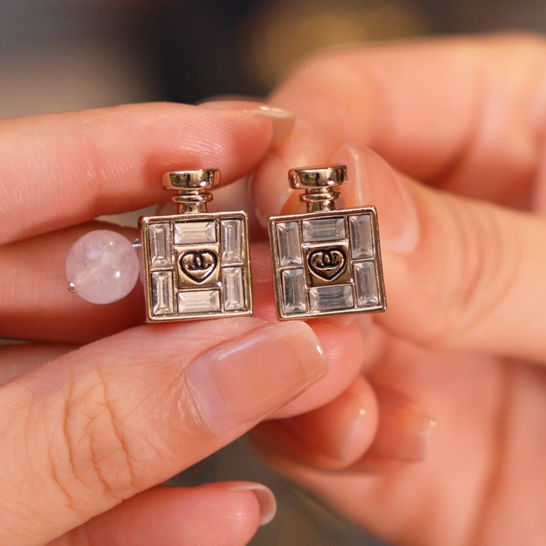 水晶香水瓶耳钉HTYY0051