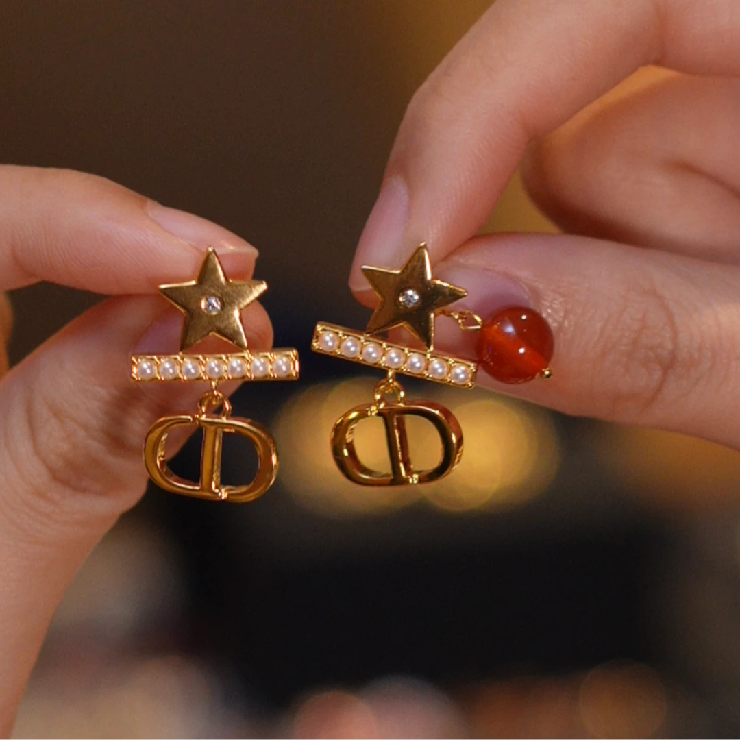 玛瑙五角星流苏耳环HTRY003