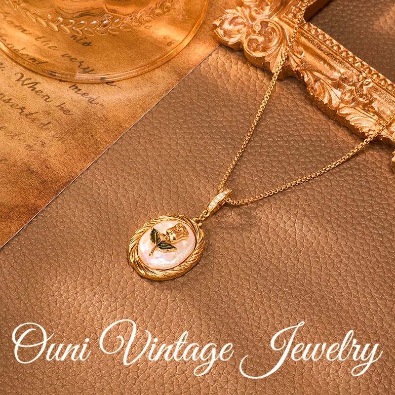 欧★【莫奈玫瑰】斯卡利亚 淡水珍珠项链A1010