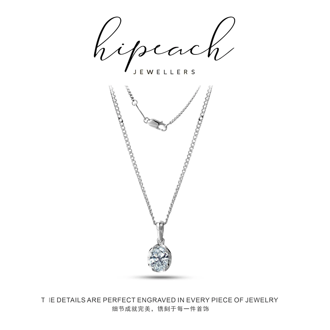 ins风蛋形闪钻项链HTBB0002