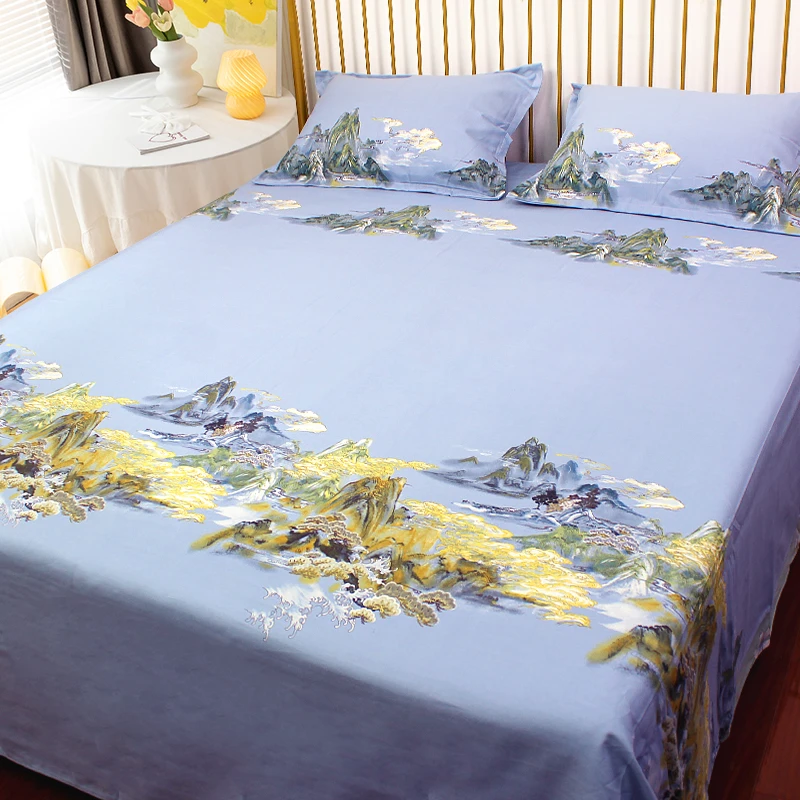 新品加厚纯棉老粗布床单单件1.5/1.8米双人床被单枕套三件套夏季