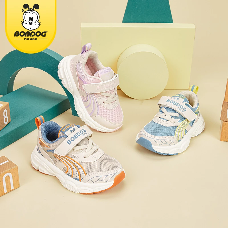 巴布豆秋季新款双网透气休闲风套楦防滑运动鞋中小童春秋鞋22-30