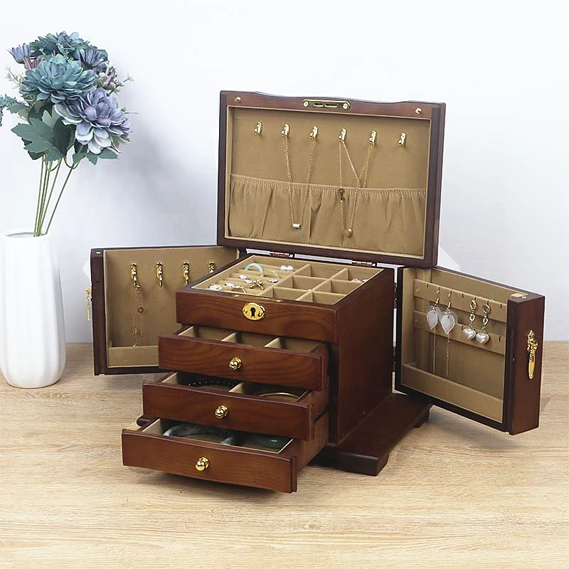 首饰盒/箱 木质饰品盒带锁中式手饰品欧式收纳盒复古奢华饰品盒