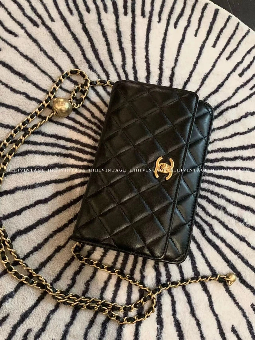 99新  HIHI/chanel 黑金金球woc斜挎包/9017758