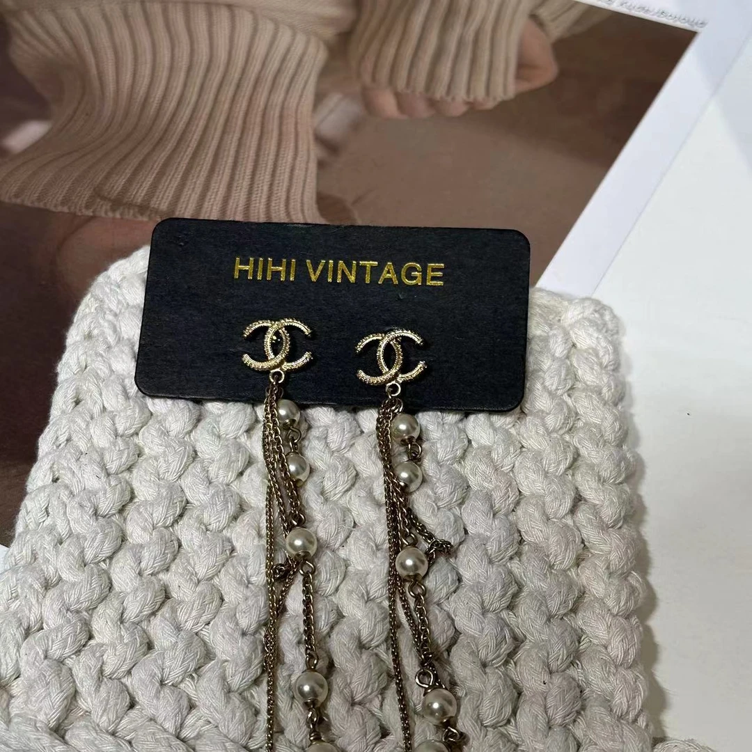 95新  HIHI精选/Chanel 18A 双C就去珍珠耳钉/9102661