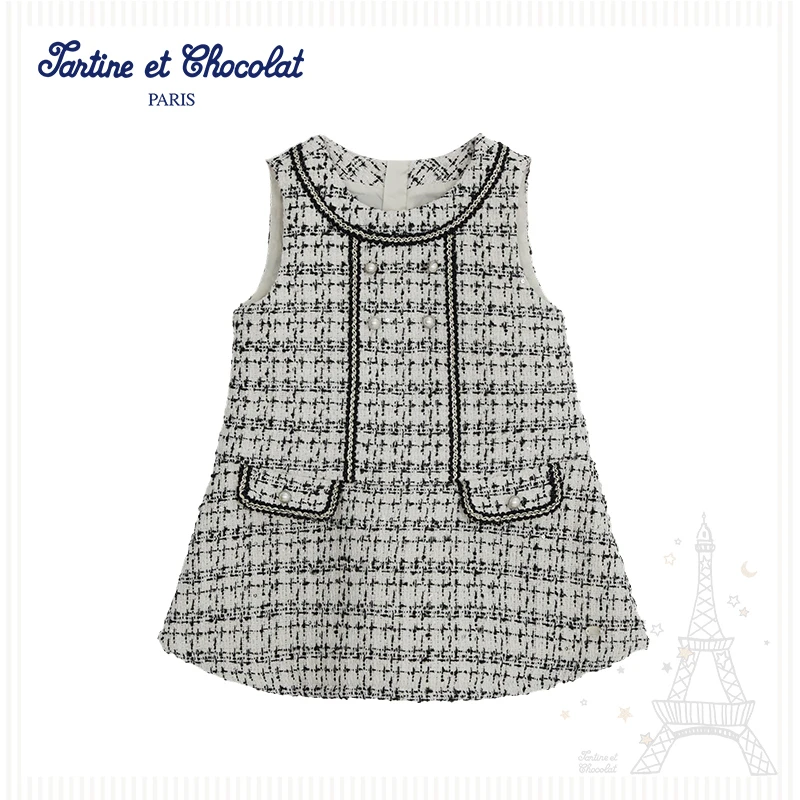 TC法国巧克力童装24春女新年红小香风无袖连衣裙CIOWE1141Q