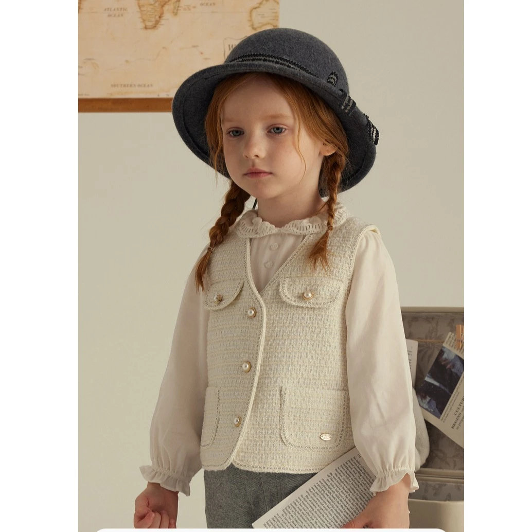 TC法国巧克力童装24新品女童法式小香风儿童马甲背心CIVWE3741A