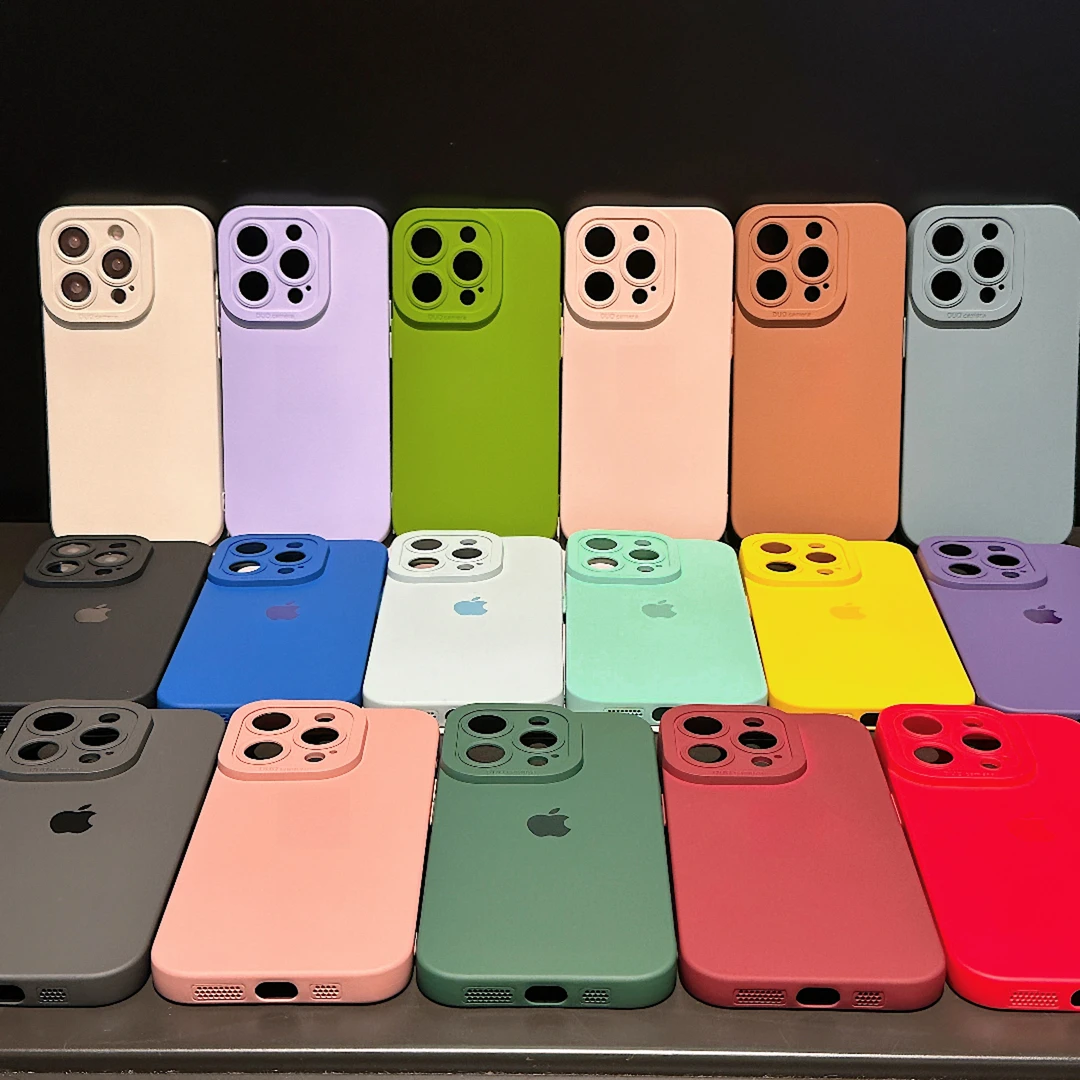 ins纯色iphone14promax手机壳苹果12/13液体硅胶防摔防摔11p简约