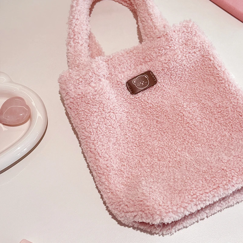 【皮可熊化妆包】皮可熊毛绒手提袋实用高颜值大容量少女秋冬便携包