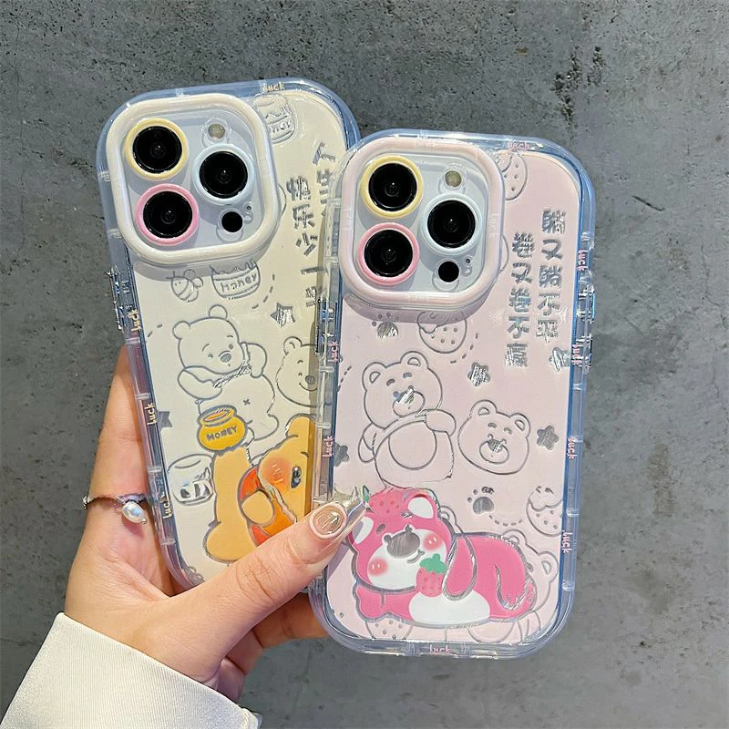 摆烂小熊iPhone15/14苹果13手机壳vivo华为p70红米OPPO荣耀90防摔
