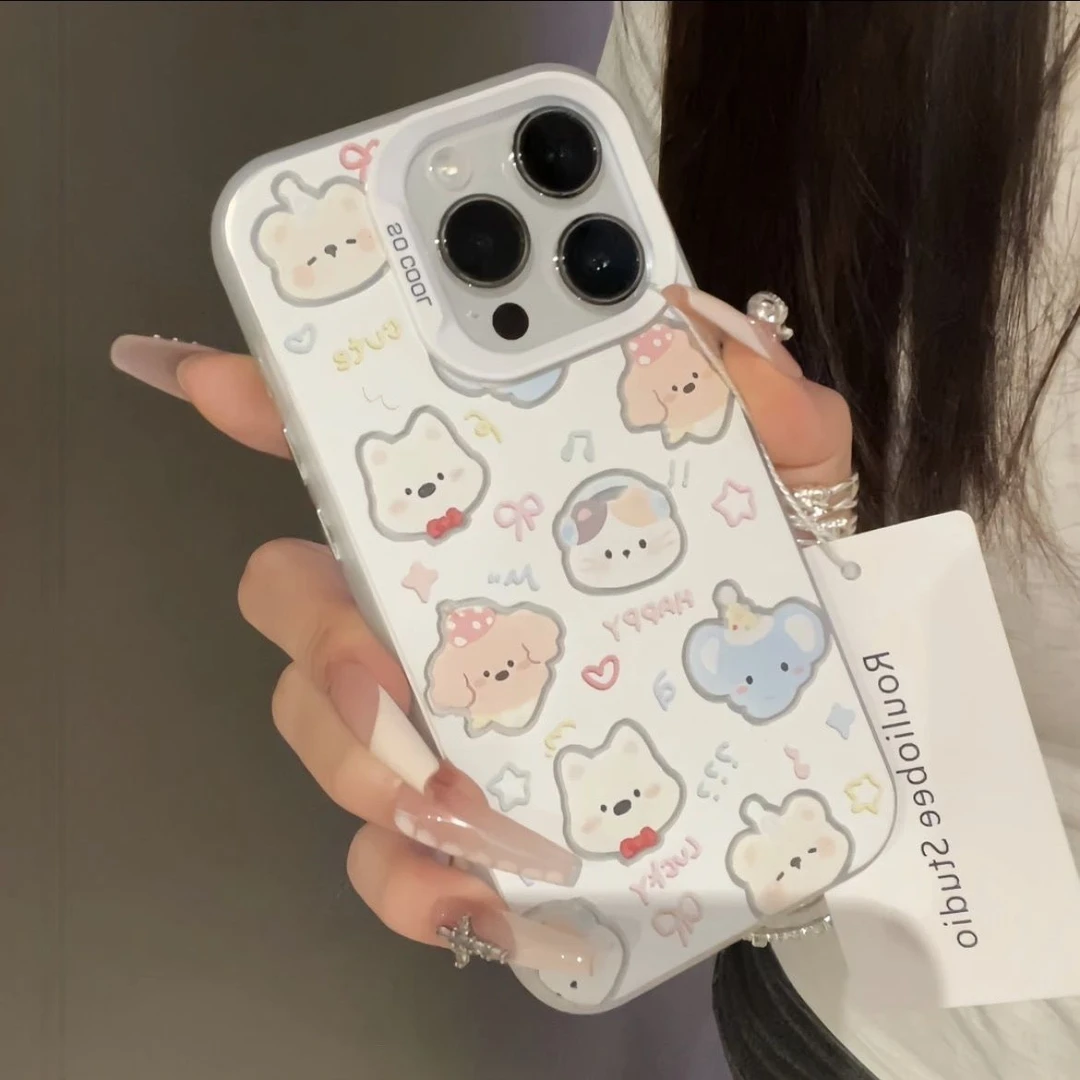 卖萌动物合集适用iPhone16/15Plus手机壳OPPO华为p70荣耀VIVO红米