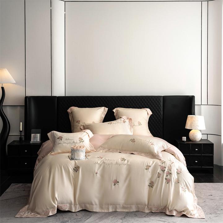 轻奢高级感全棉床上四件套100纯棉2024新款春季被罩套床单笠床品3