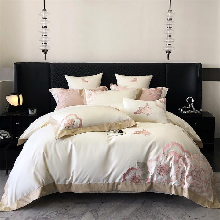 轻奢高级感全棉床上四件套100纯棉2024新款春季被罩套床单笠床品3