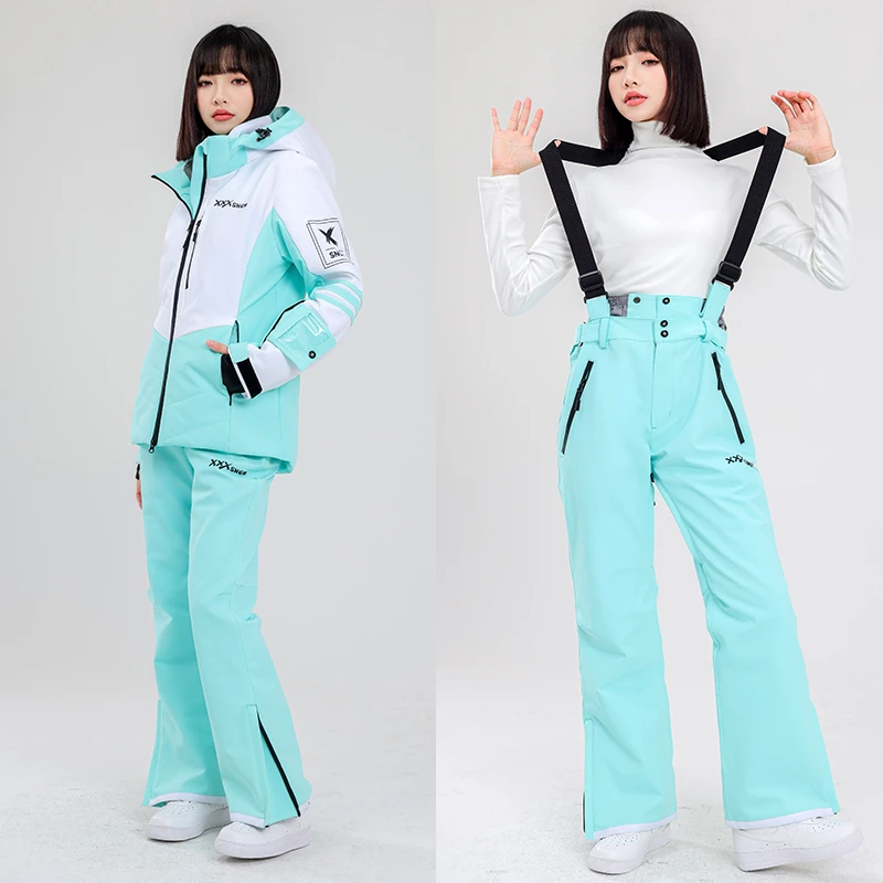 XXXsnow双板滑雪服女款修身加厚防水滑雪衣双板雪裤套装SKI雪服女