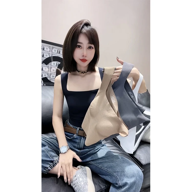 2023新款时尚气质女人舒适透气一体式吊带背心女无钢圈美背夏季