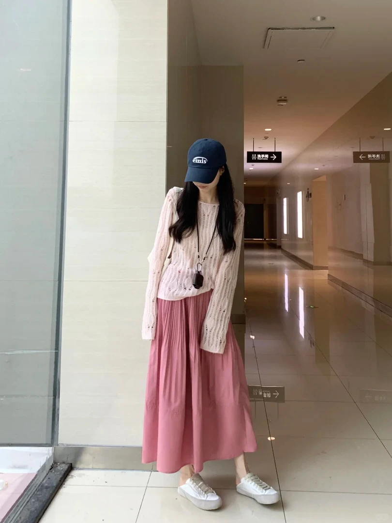 入秋一整套女慵懒风气质显瘦长袖针织上衣法式高级感半身裙两件套