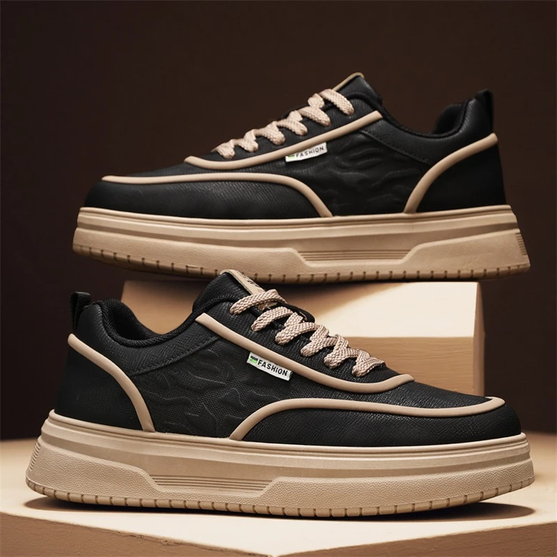 八哥爆款男鞋秋季透气小众原创百搭休闲板鞋运动厚底增高小白潮鞋