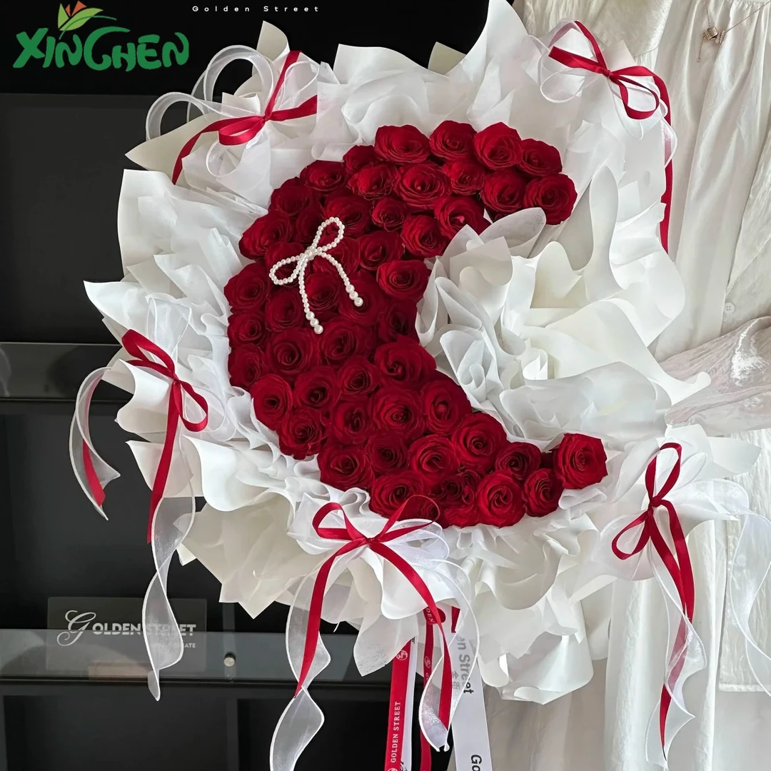 新款月亮包花塑料神器情人节18岁爱心花束定型辅助片DIY鲜花资材