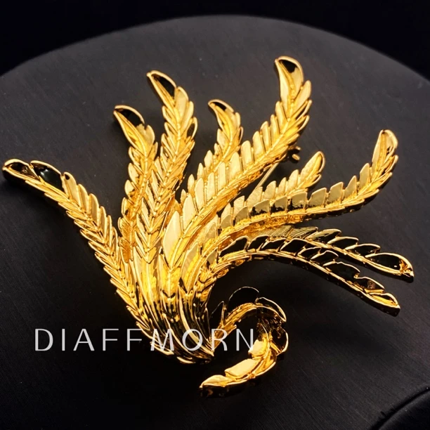 铜合金胸针 YinMan〖凤尾花〗重工复古大气ins金色时尚高级胸针小众