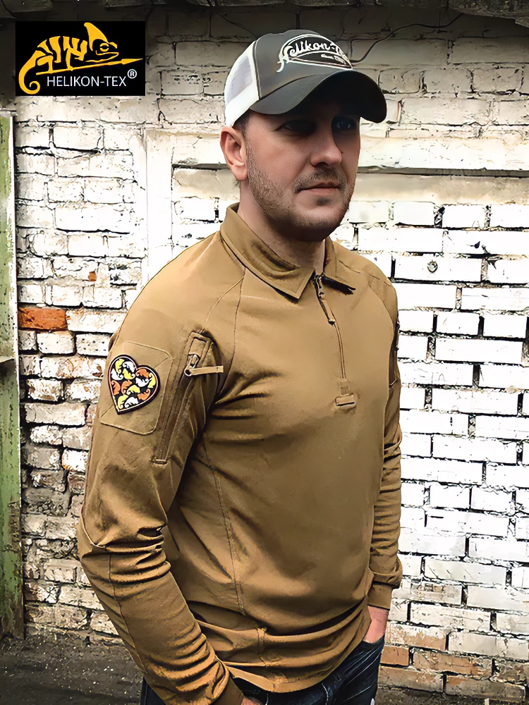 HELIKON赫利肯RNG靶场战术长袖POLO衫户外高弹力速干翻领运动衬衫