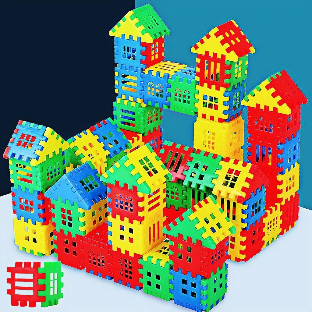 大块塑料房子积木玩具拼插类3-6岁男女孩宝宝1-2岁儿童玩具益智