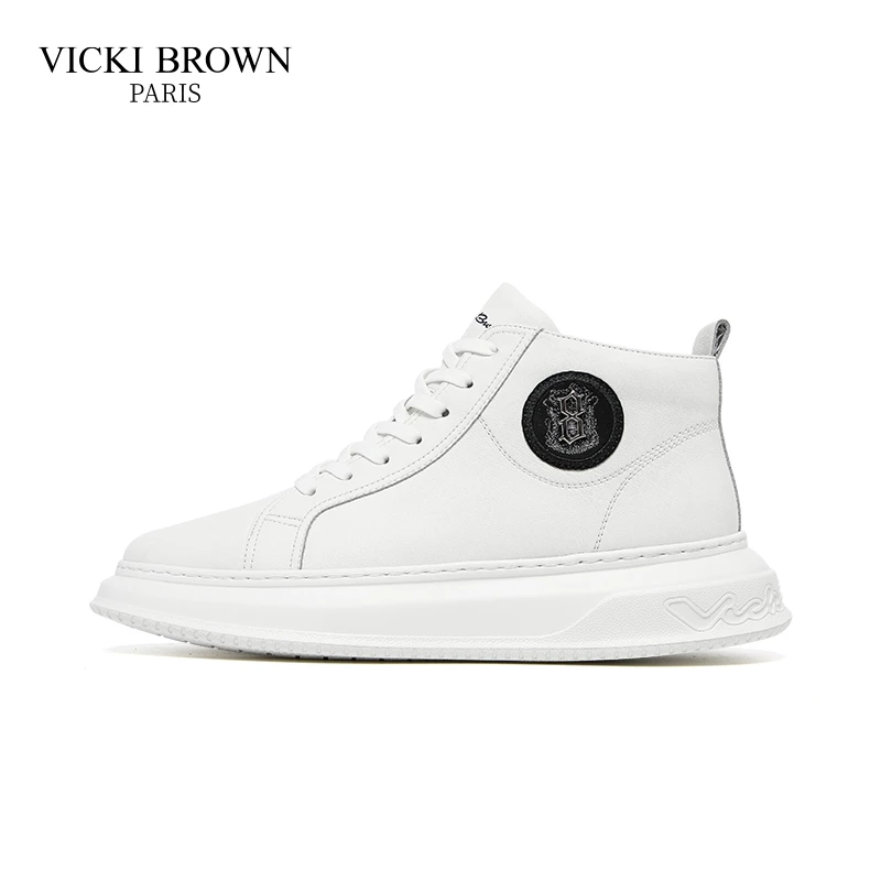 VICKI BROWN时尚休闲高帮增高男士百搭厚底休闲鞋潮鞋VBA76166