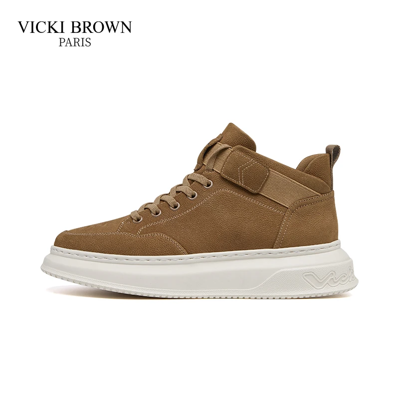 法国VICKI BROWN 轻奢时尚男鞋潮流时尚男士休闲鞋高帮鞋VBA76247