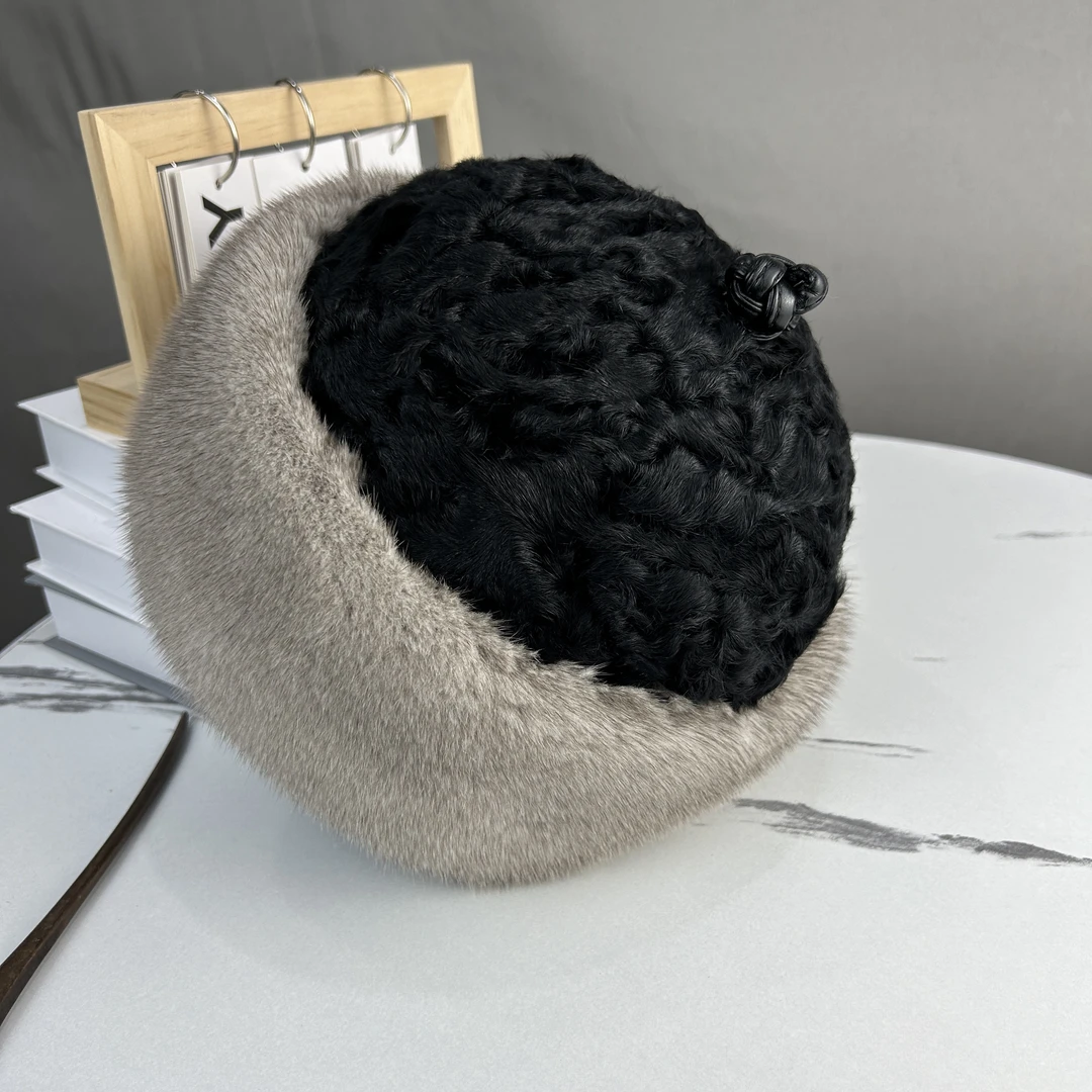 冬季新款加厚护耳男士整皮水貂民族风王爷帽，贝勒爷帽