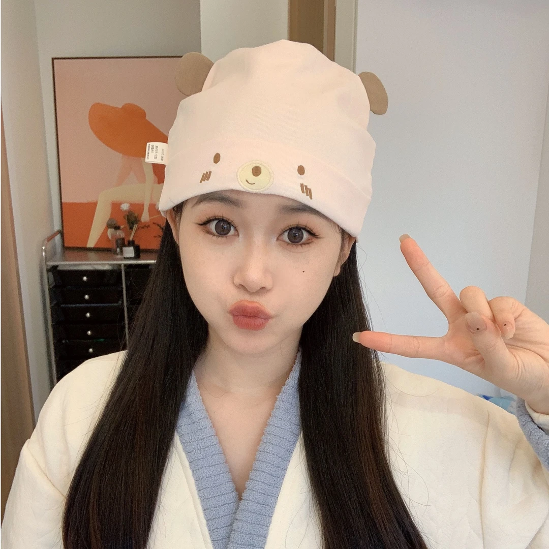 月子帽孕妇产后坐月子护头发带产妇春秋冬室内保暖双层可爱套头帽