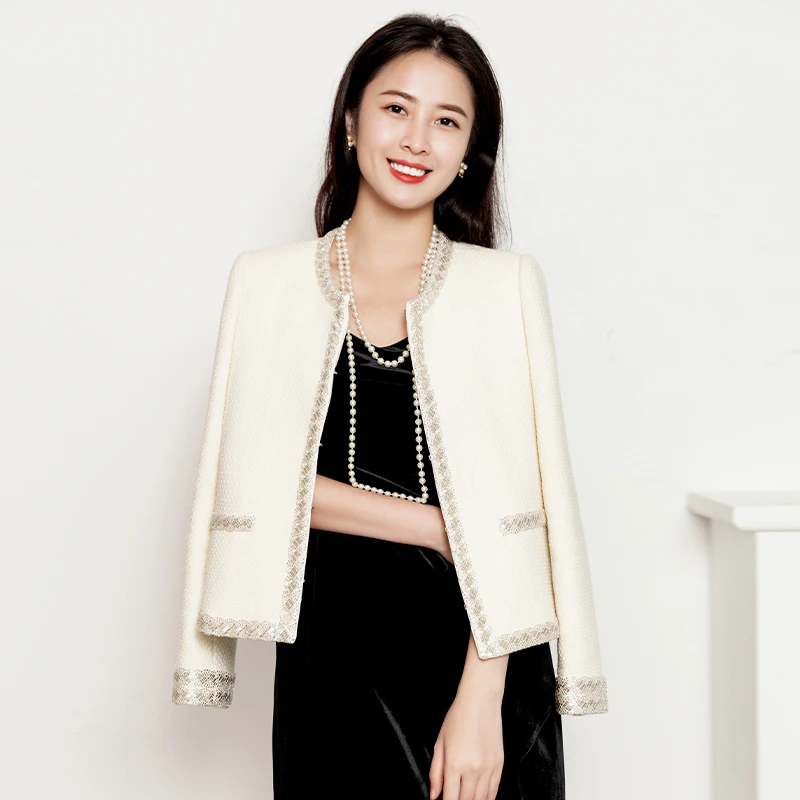 【iditto品牌】秋冬重工钉珠小香风法式轻奢百搭外套