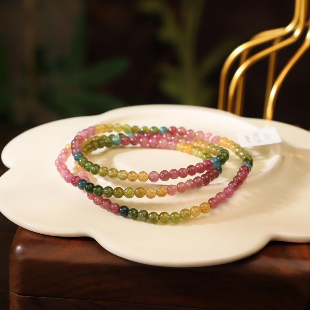 雅颂集碧玺手串G2269时尚百搭手链4m+多样性发颜色微差女款三圈