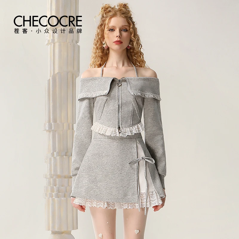 【高高甄选】茬客卫衣套装秋性感上衣A字半身裙两件套CM490558AB