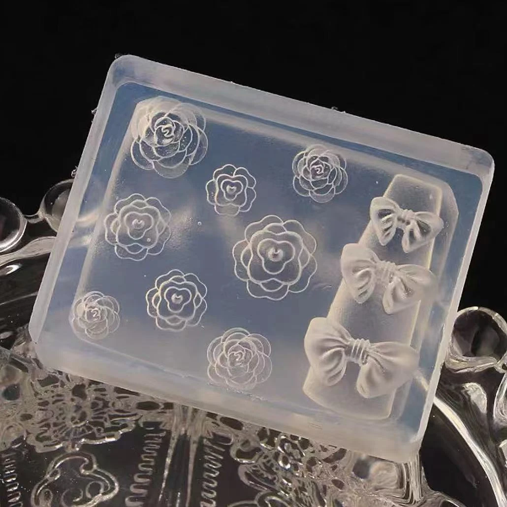 小颖美甲-花朵蝴蝶结硅胶模具创意diy