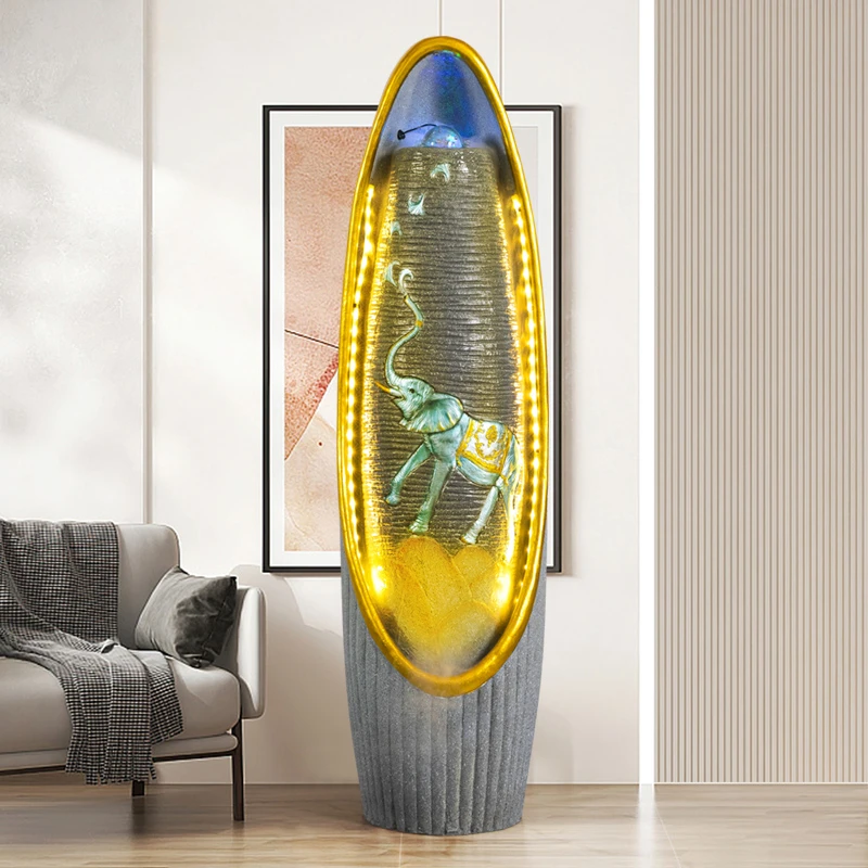 欧式流水招财喷泉家居客厅卧室办公室花瓶景观循环水鱼缸落地摆件