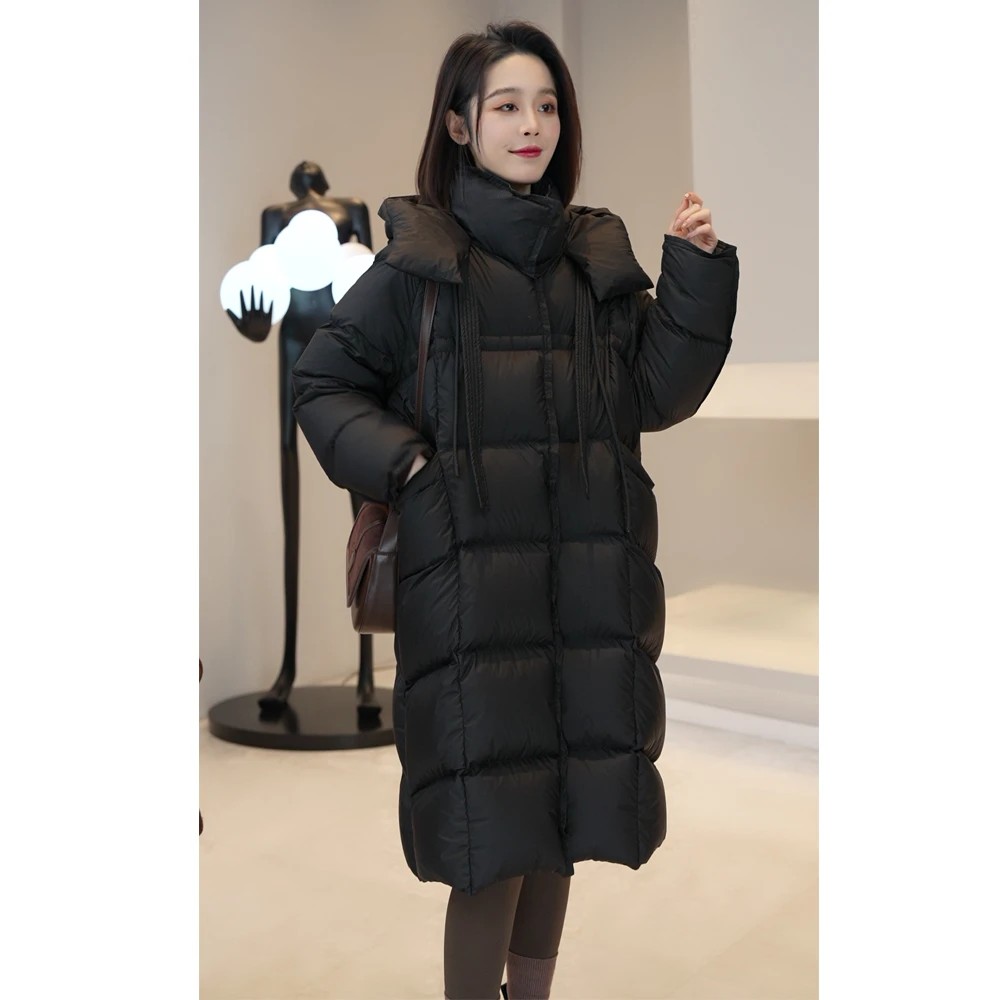【YUE YUE】磁吸扣定制款大朵95白鸭绒羽绒服2023新加厚