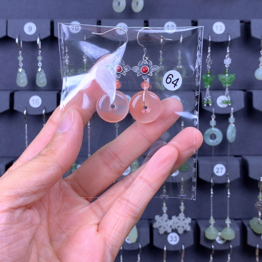 南红玛瑙耳饰银S925镶嵌随***一
