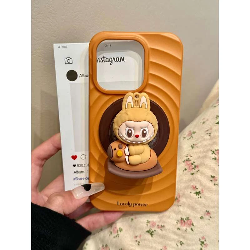 适用苹果iphone16promax磁吸15pro支架14pro可爱13立体磁吸手机壳