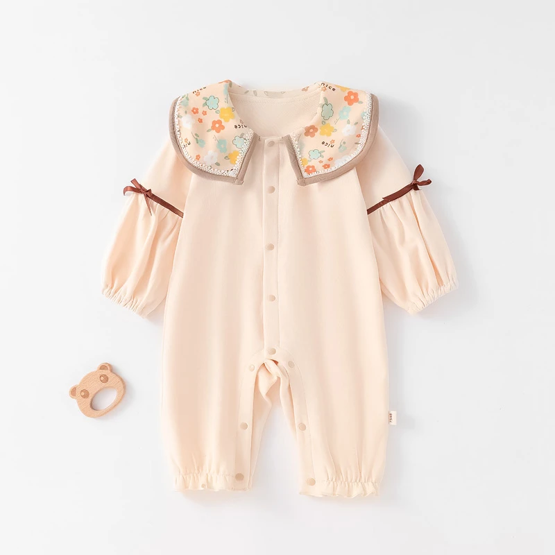 春秋女童长袖公主幼儿洋气舒绒连体衣