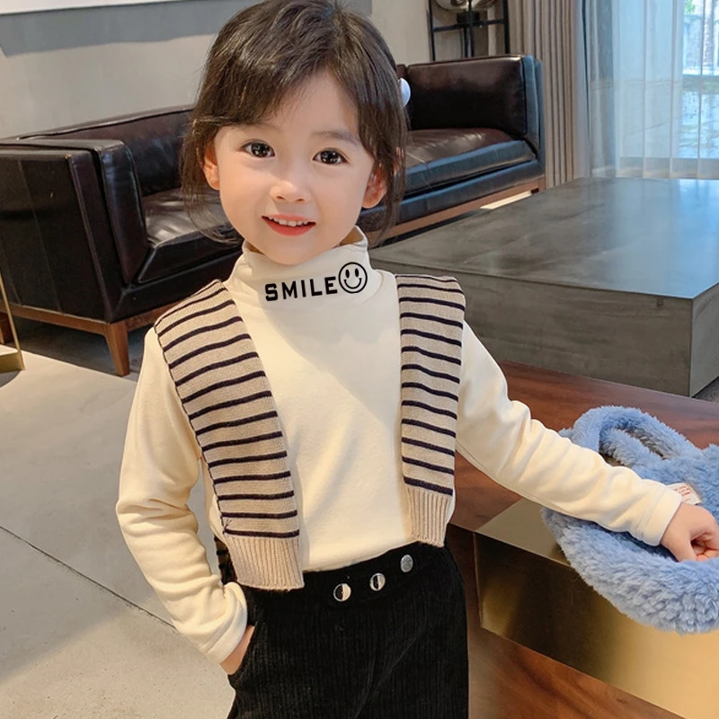 捡漏 女童德绒半高领打底衫童装宝宝保暖秋衣百搭T恤上衣内搭秋装