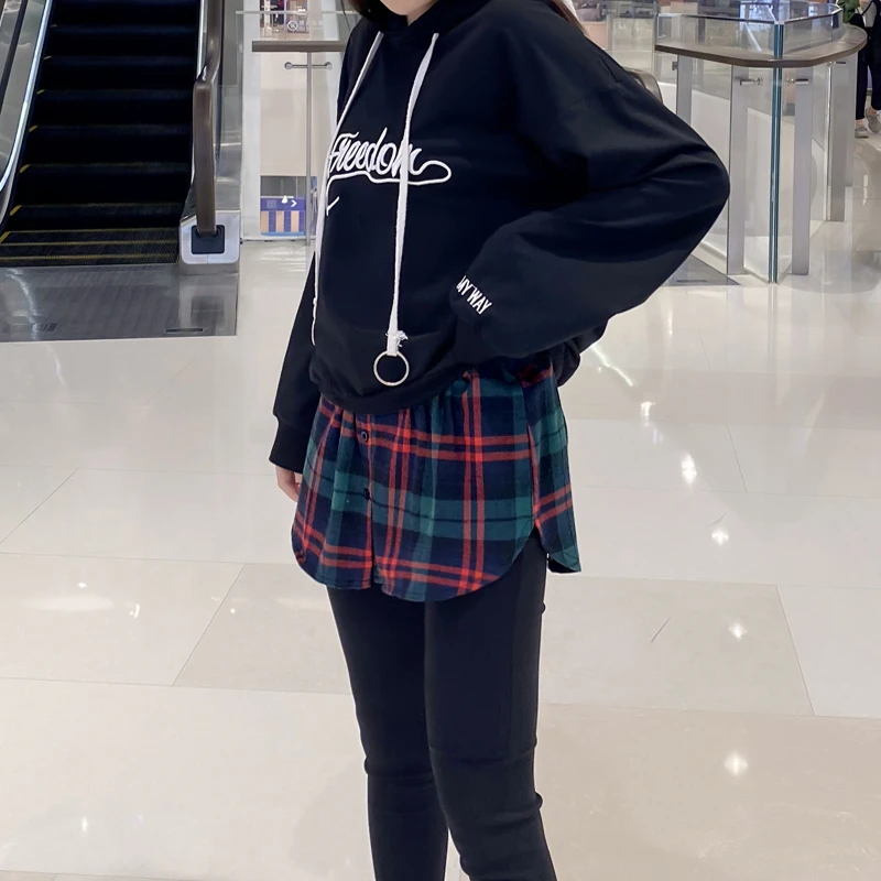 小屁帘女搭配卫衣打底神器假下摆衬衫秋冬叠穿内搭遮屁股半身短裙