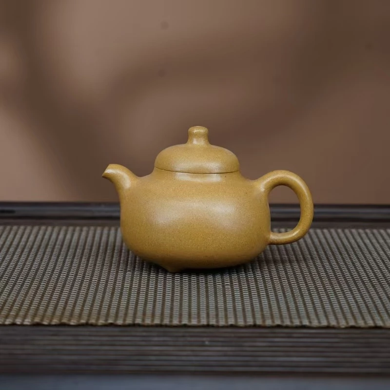 SY黄金段【三足乳鼎280CC】宜兴黄龙山原矿手工紫砂壶